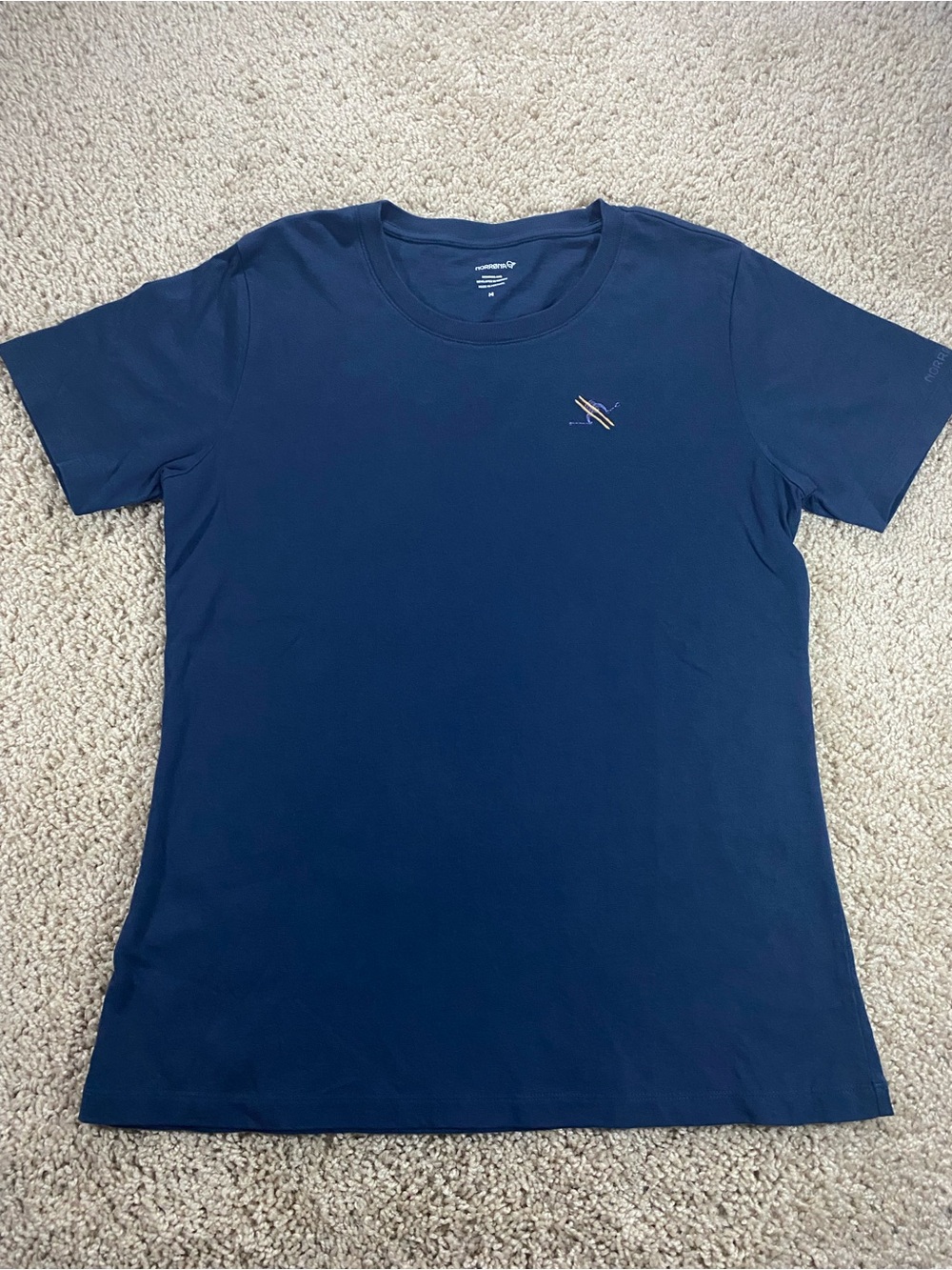 Norrona /29 MedCotton Activity Embroidered Short-Sleeve Crew Shirt Navy Blue